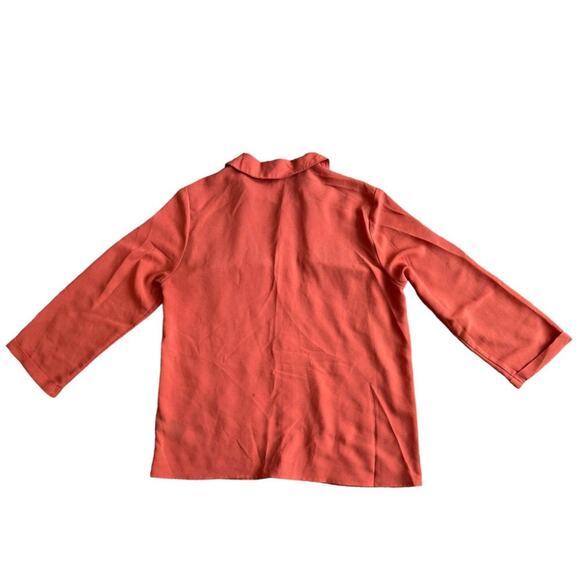 Forever 21 Orange Collared 3/4 Top, M - Picture 3 of 5